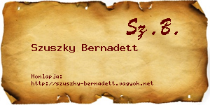 Szuszky Bernadett névjegykártya