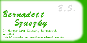 bernadett szuszky business card